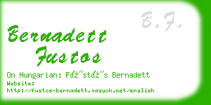 bernadett fustos business card